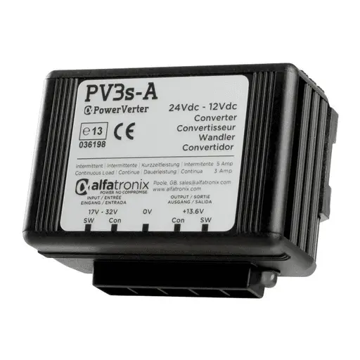 (PV3S-A) Dual Output 24v-12v Converter, BATT & IGN, 3-6Amp